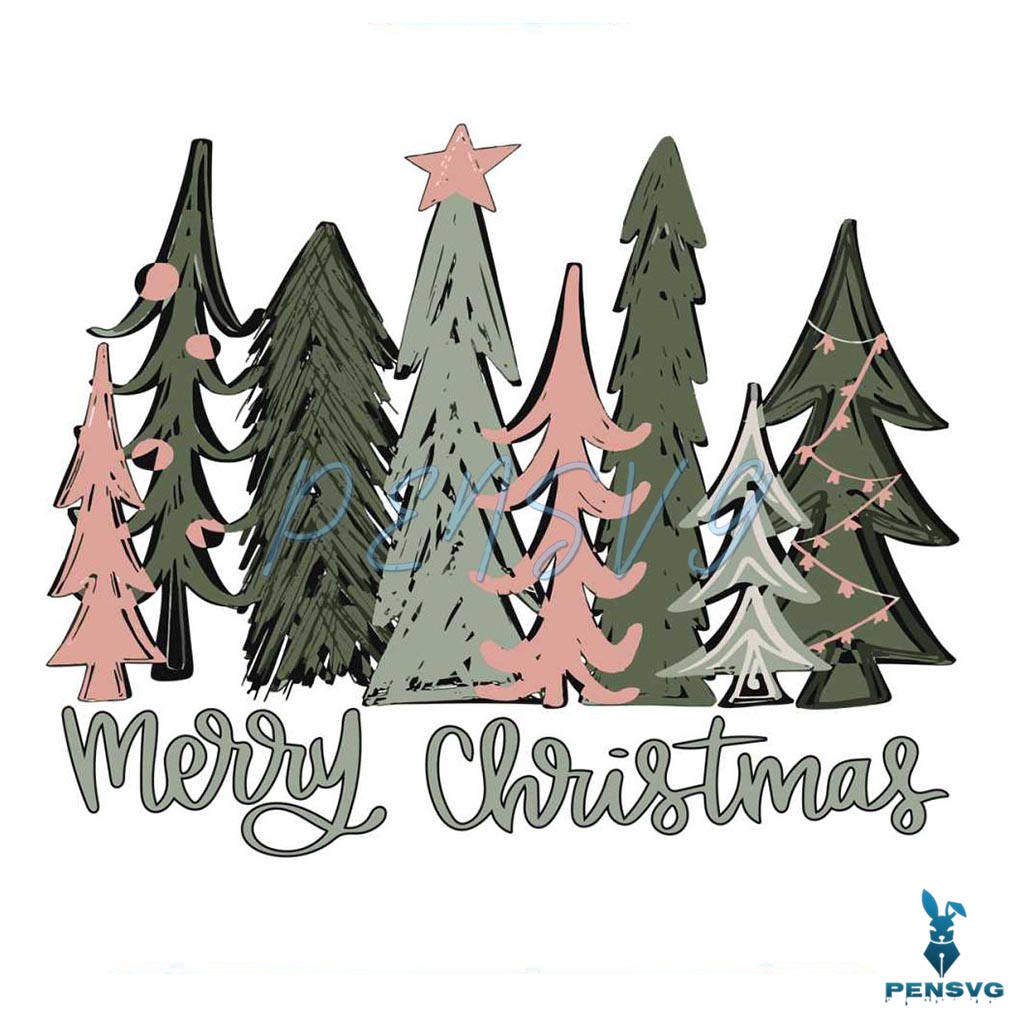 Merry Christmas Tree Winter Vibe SVG Graphic Design File