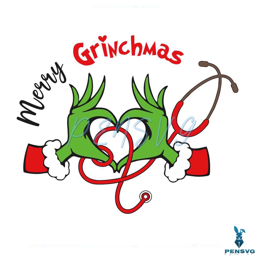 Merry Grinchmas Christmas Nurse SVG