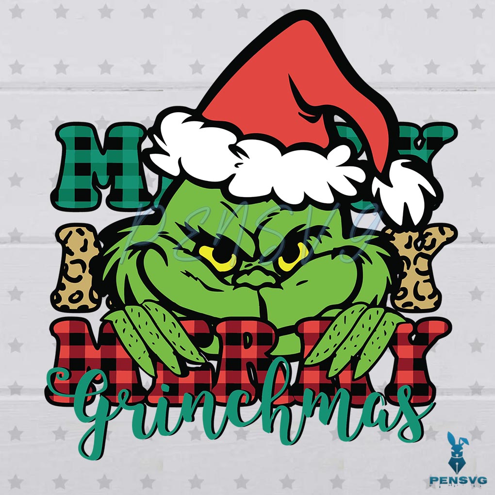 Merry Grinchmas Santa Hat SVG Funny Christmas Gift Cutting Files