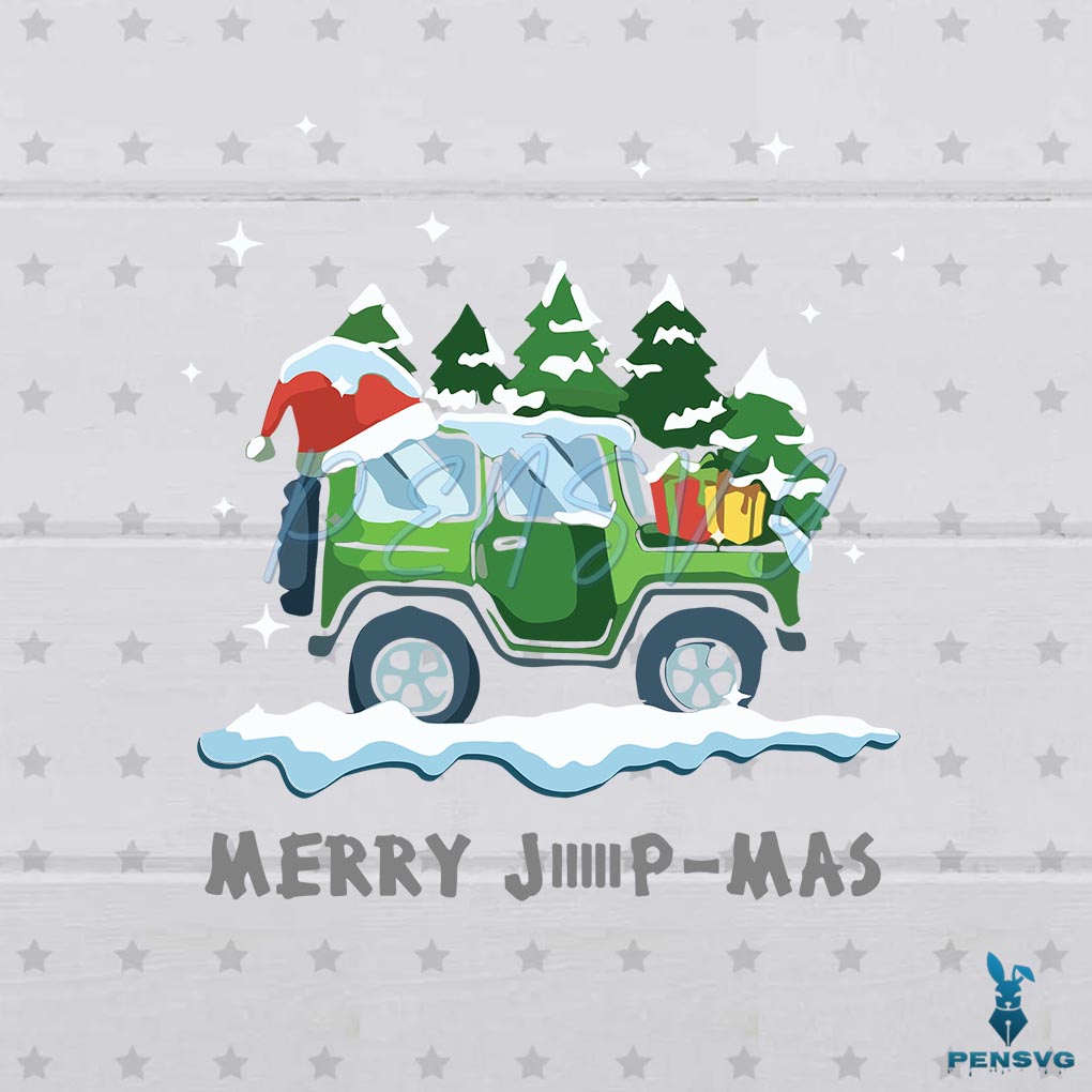 Merry Jeep Christmas Svg Best Graphic Designs Cutting Files