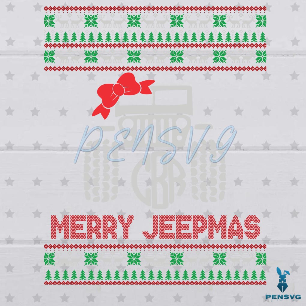 Merry Jeepmas Ugly Christmas Sweater Svg Graphic Designs Files