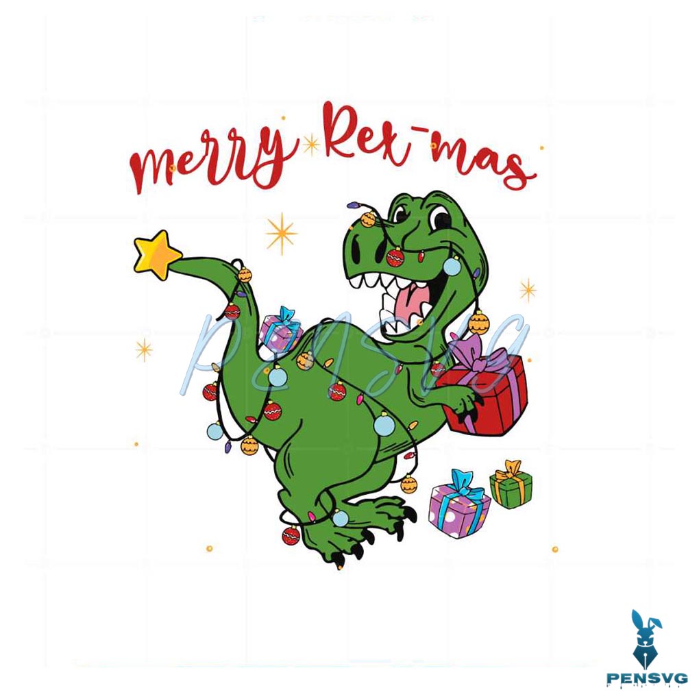Merry Rexmas Svg Christmas Dinosaur Svg Graphic Designs Files