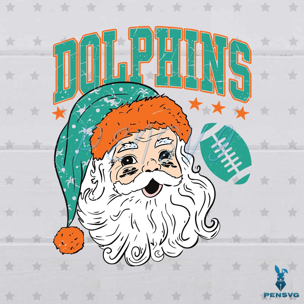 Miami Dolphins Santa Christmas SVG