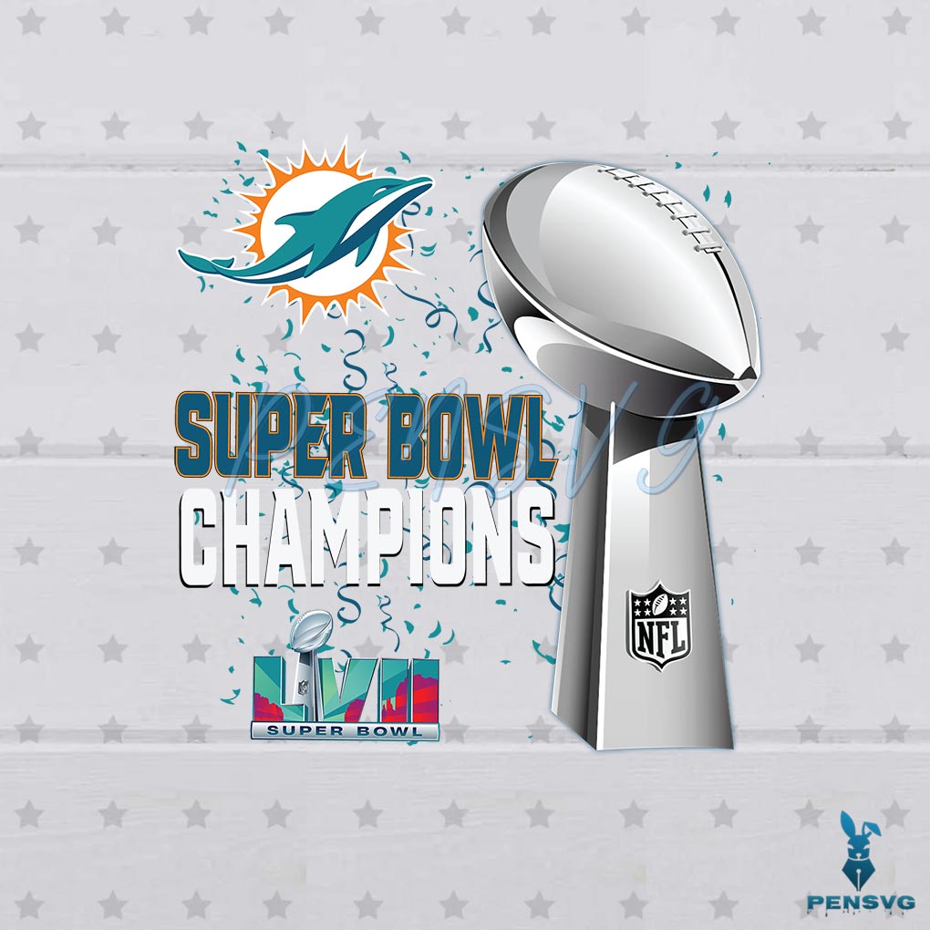 Miami Dolphins Super Bowl Lvii 2023 Champions Png Sublimation Designs