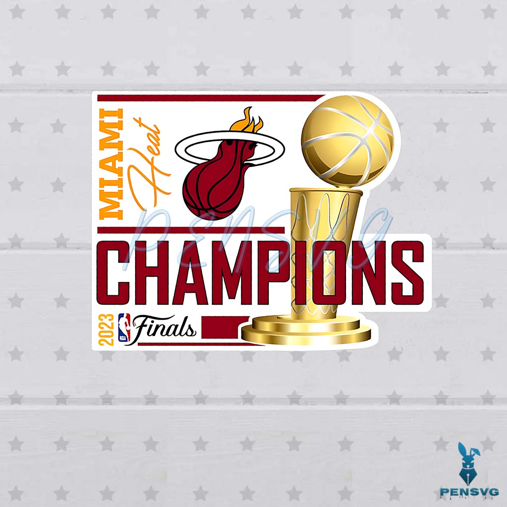 Miami Heat Champions Final NBA 2023 Png Silhouette Sublimation Files
