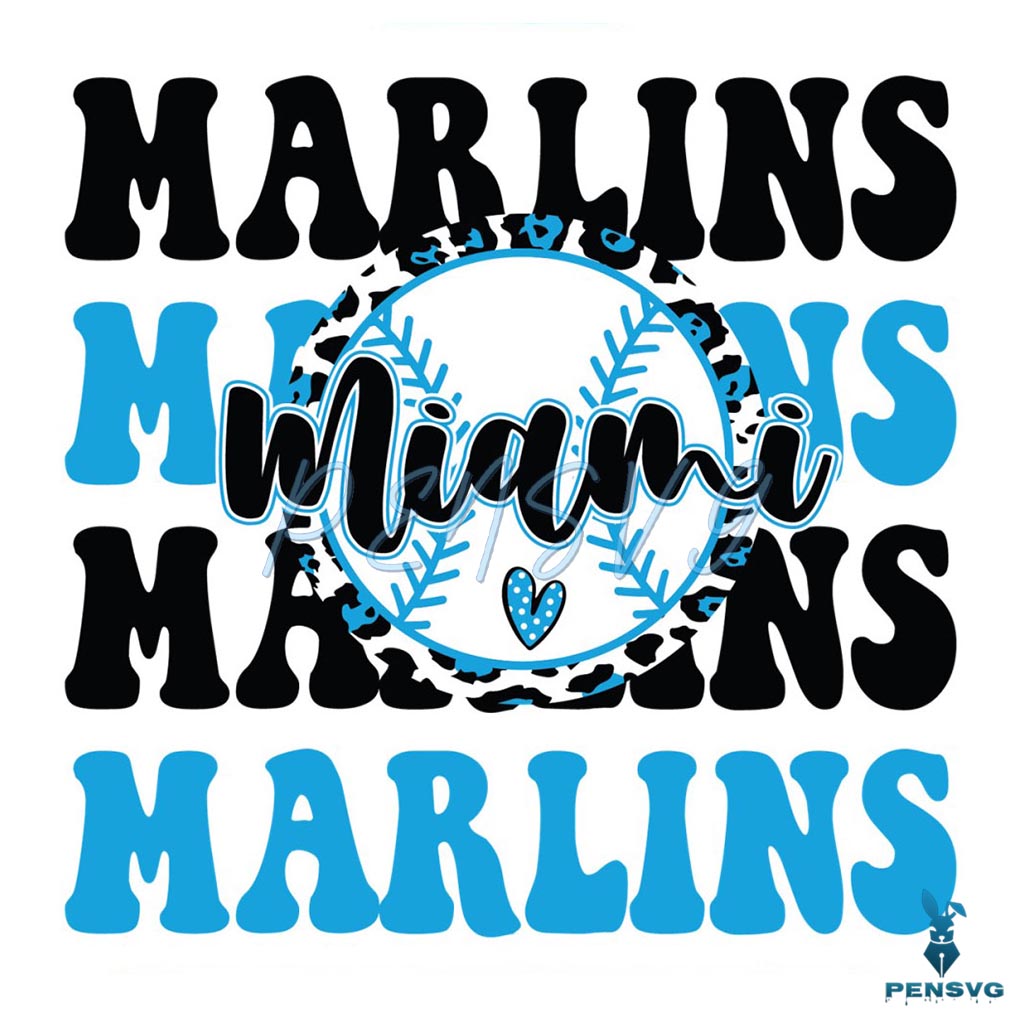 Miami Marlins Baseball MLB SVG