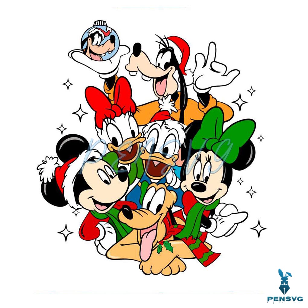 Mickey And Friends Christmas Magic Kingdom Xmas SVG File