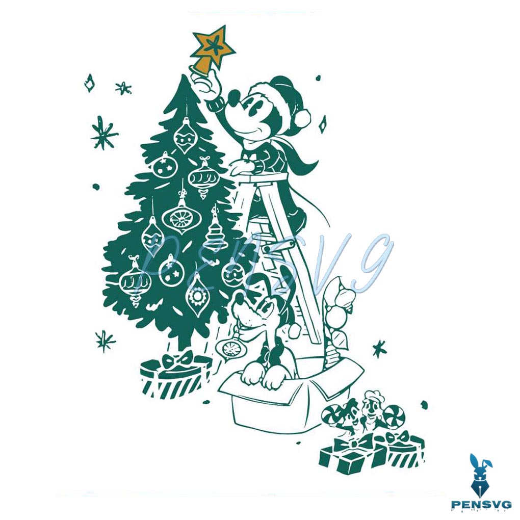 Mickey And Friends Christmas Tree SVG