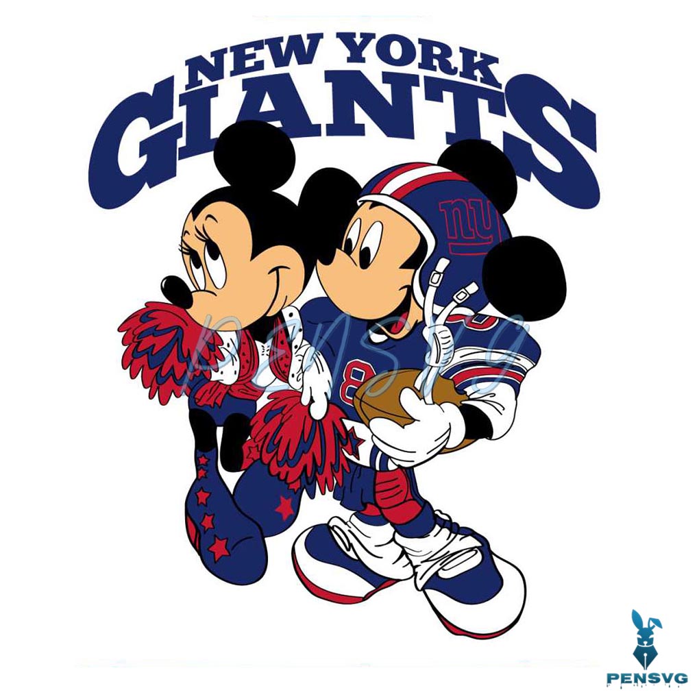 Mickey And Minnie Mouse New York Giants Football Svg