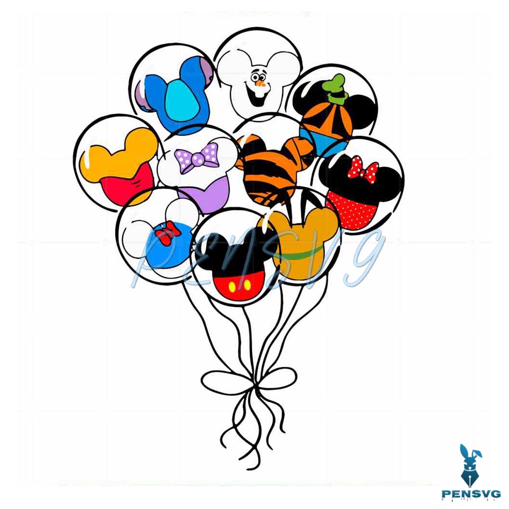 Mickey Disneyland Balloons SVG Best Graphic Designs Cutting Files