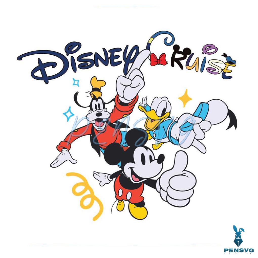 Mickey Goofy Donald Disney Cruise SVG