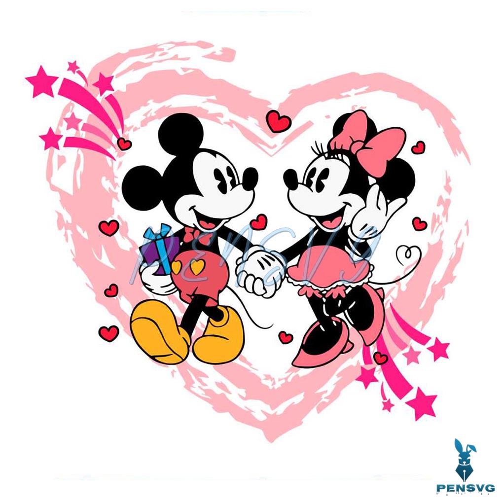 Mickey Minnie Happy Valentines Day 2024 SVG