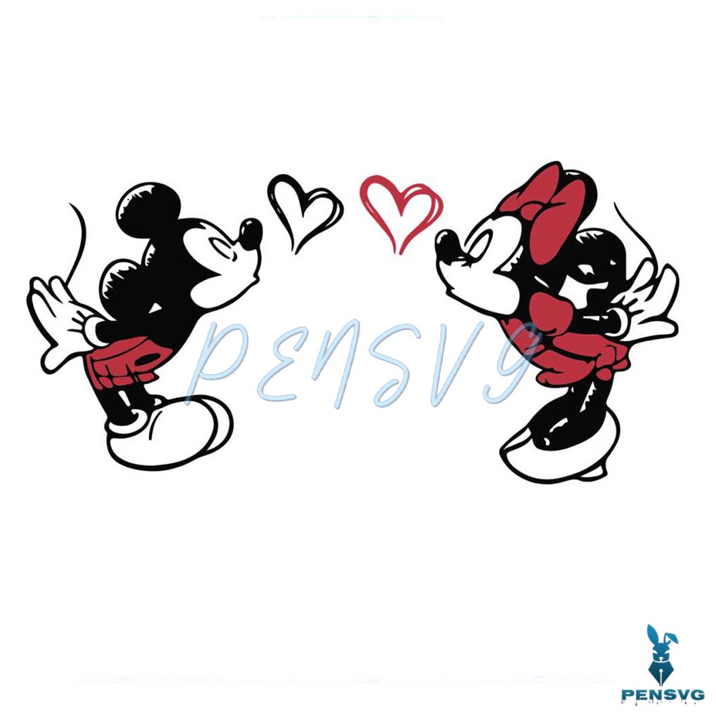 Mickey Minnie Kiss Love Valentine SVG