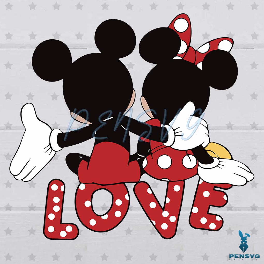 Mickey Minnie Love Svg Digital File, Valentine Svg, Mickey Mouse Svg
