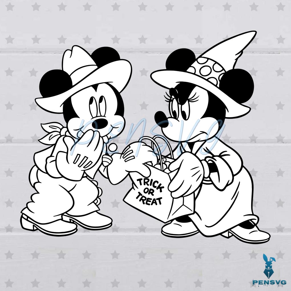 Mickey Minnie Mouse Vector Halloween Disney SVG Cutting Designs