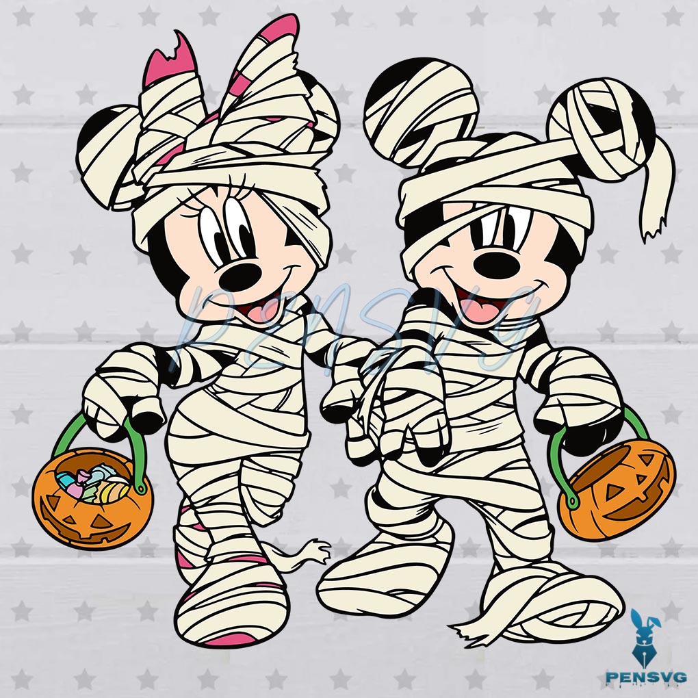 Mickey Minnie Mummy Halloween SVG Graphic Design Files