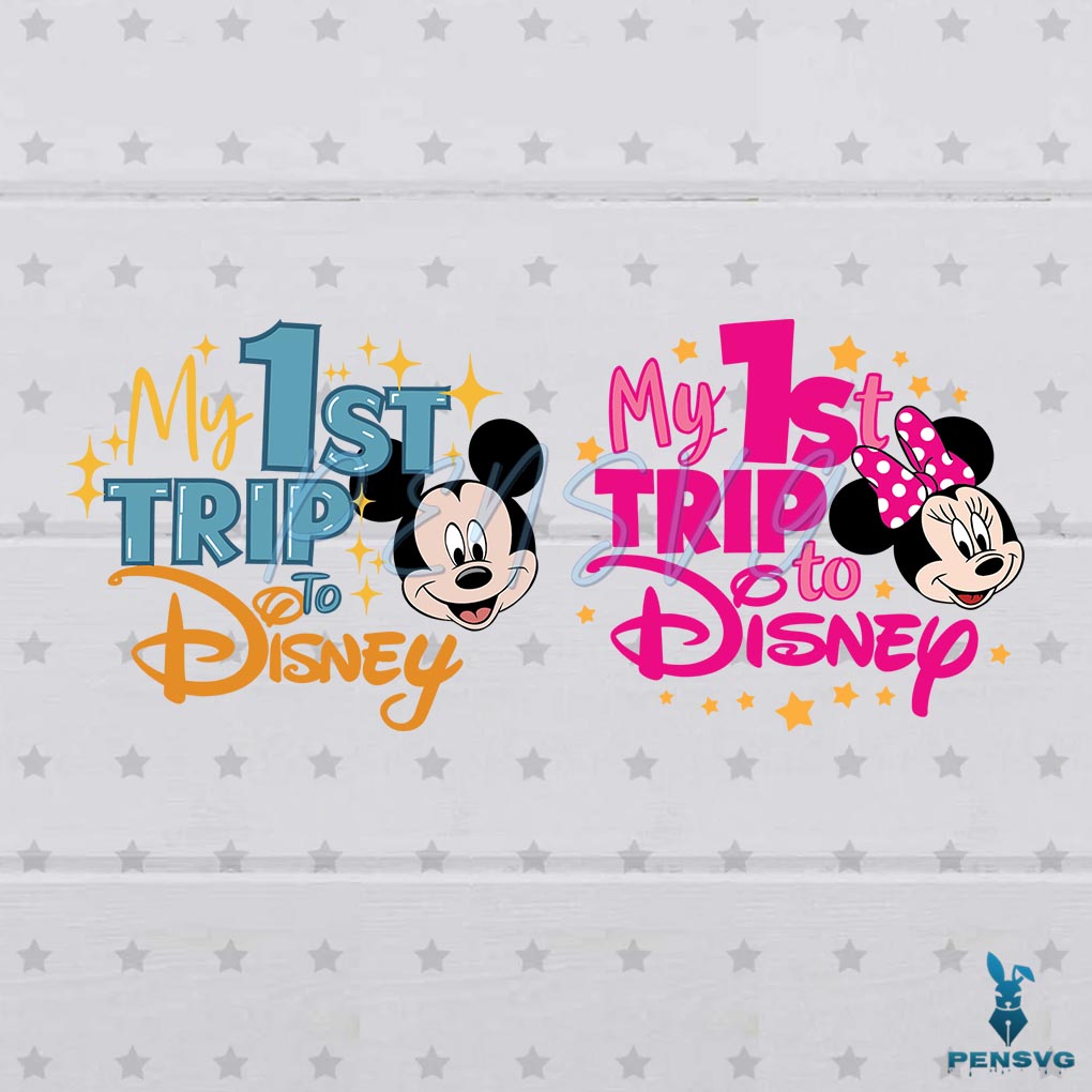 Mickey Minnie My First Trip To Disney SVG