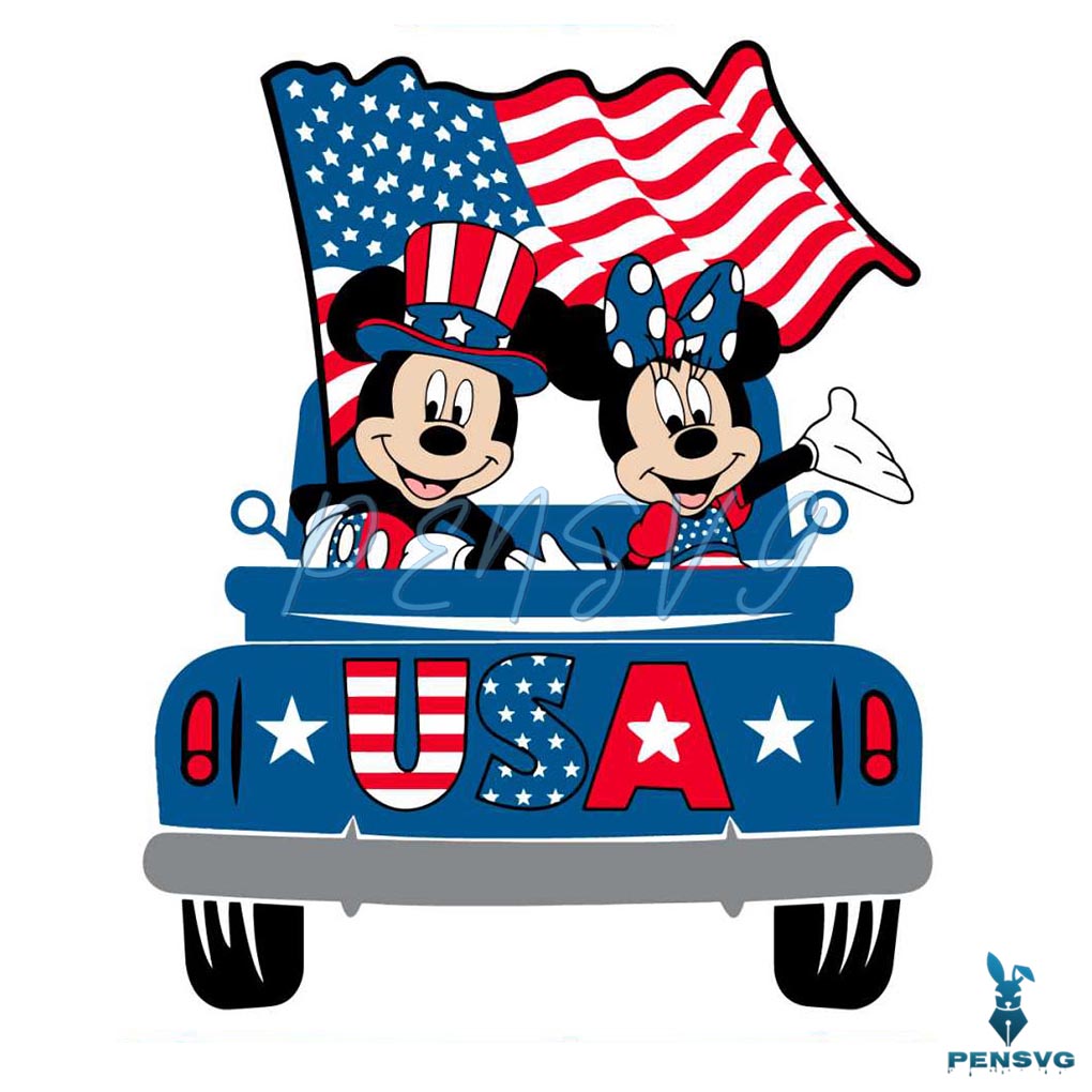 Mickey Minnie USA Happy 4th Of July SVG