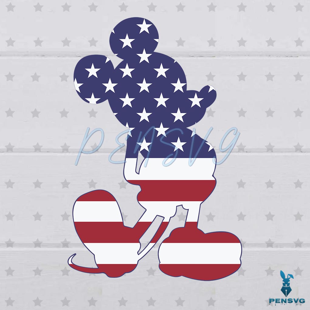Mickey Mouse American Flag 4th Of July Svg Digital File