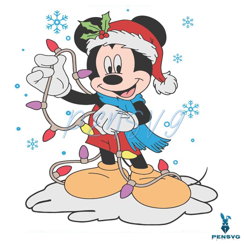 Mickey Mouse Disney Christmas Lights SVG