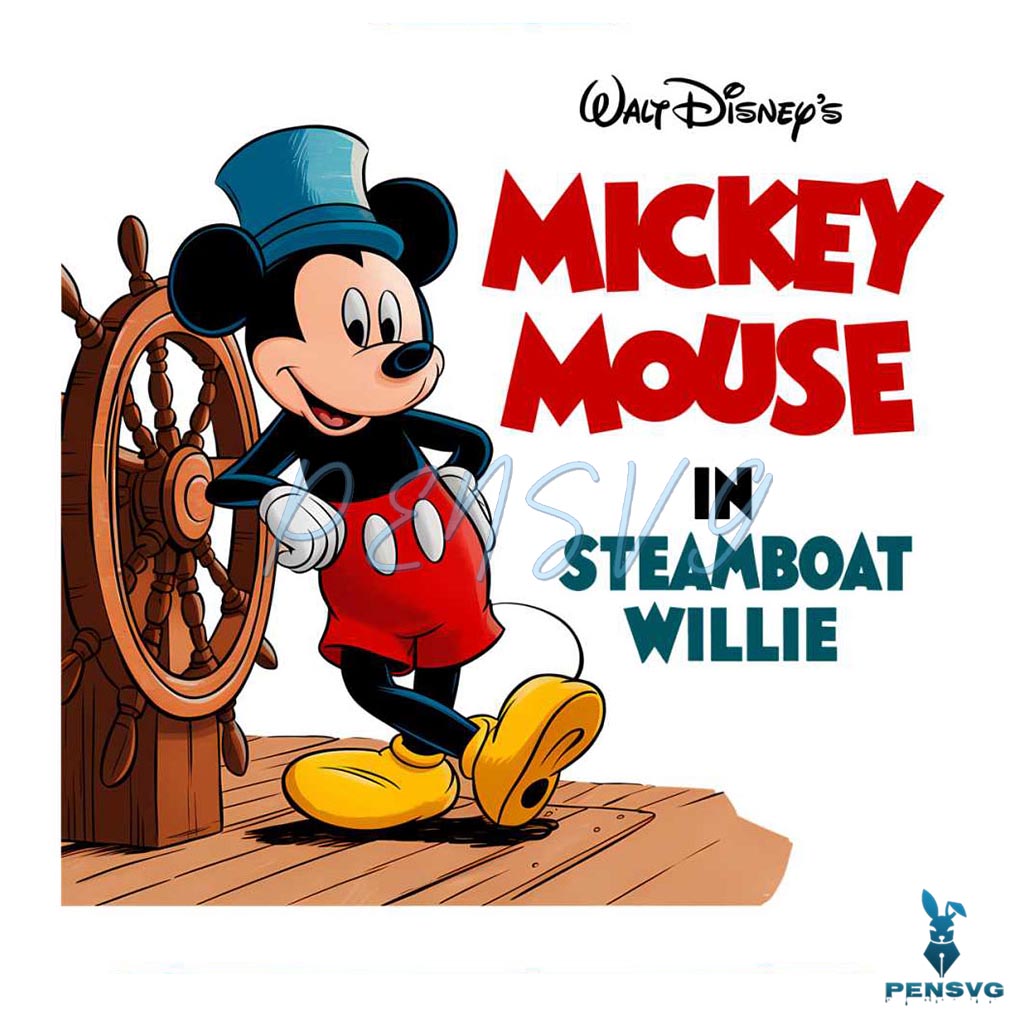 Mickey Mouse In Steamboat Willie PNG