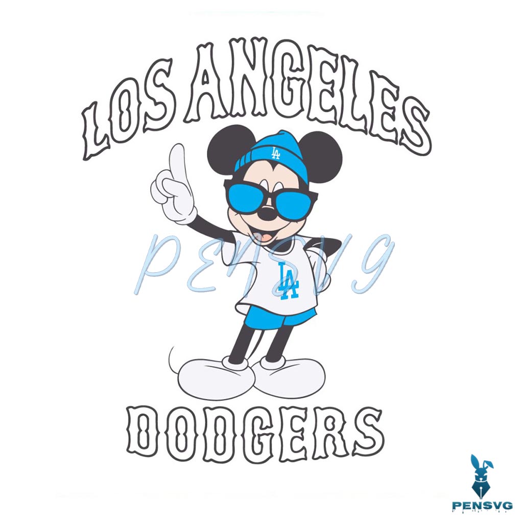 Mickey Mouse Los Angeles Dodgers Baseball SVG
