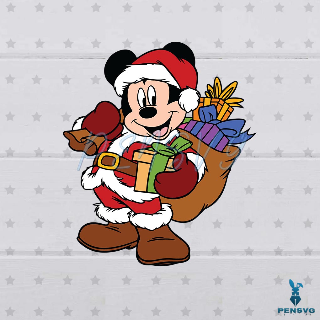 Mickey Mouse Santa Claus Christmas SVG Graphic Designs Files