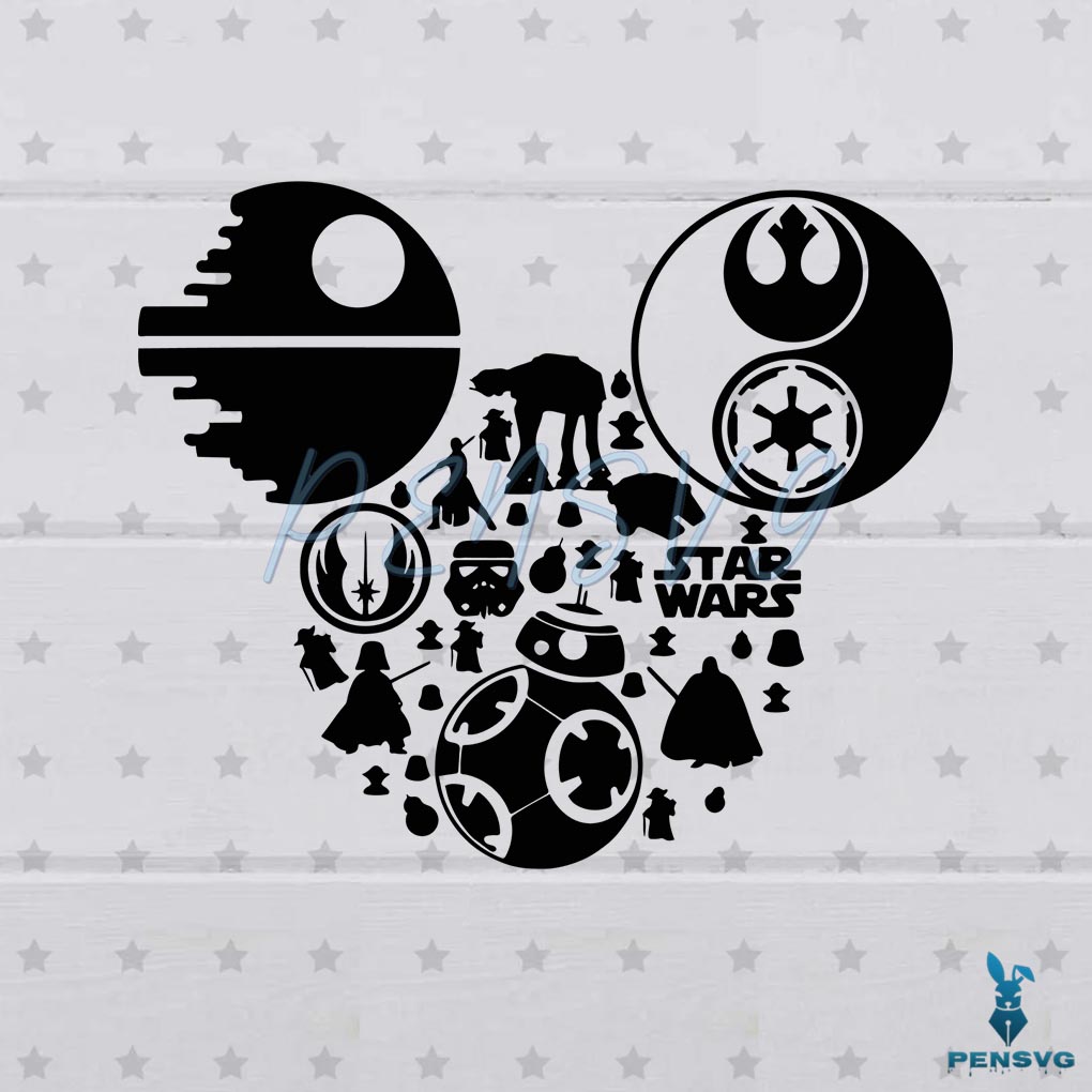Mickey Star Wars SVG Digital File, Disney Svg