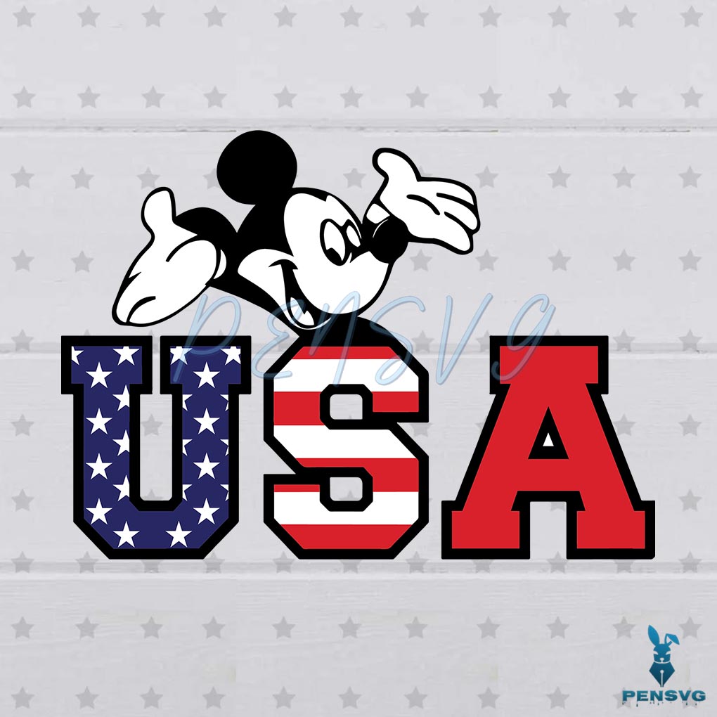 Mickey USA 4th Of July SVG, Funny Mickey Mouse SVG, American Flag