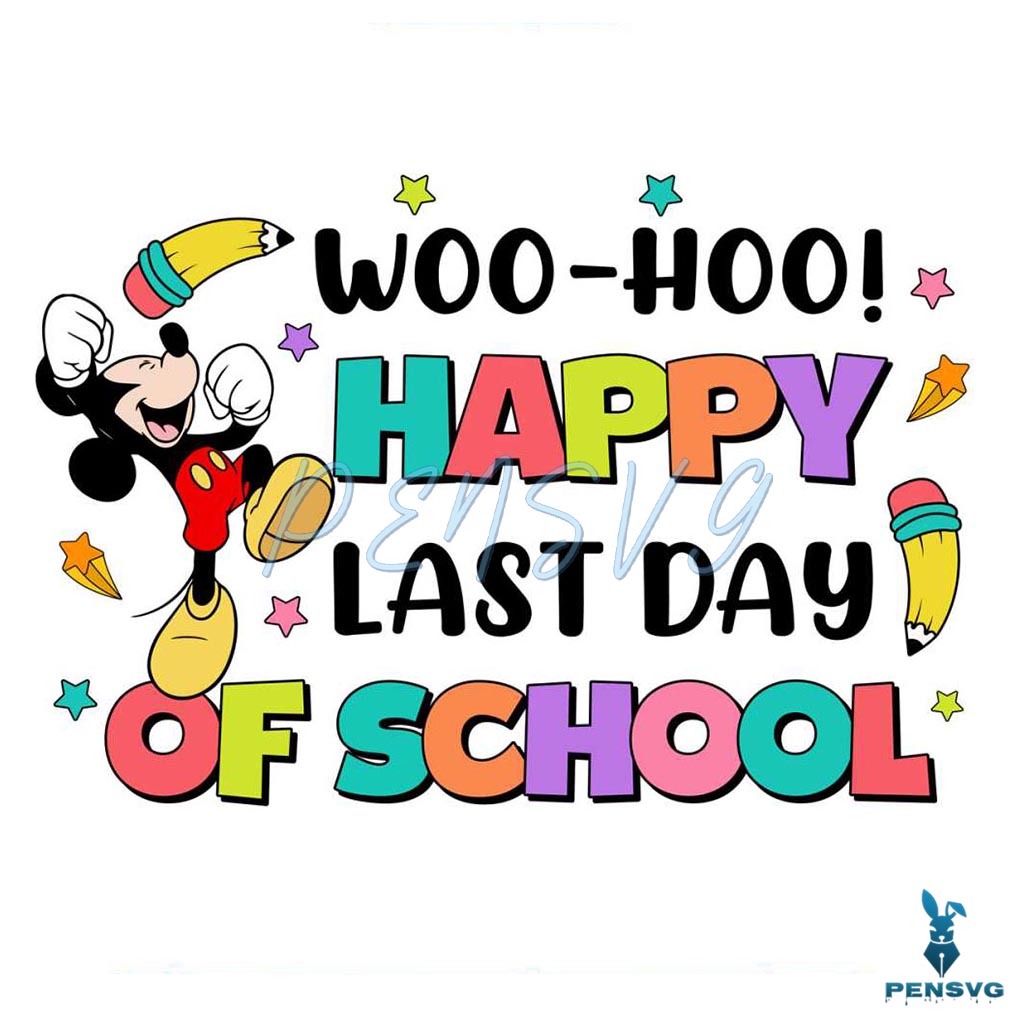 Free Mickey & Minnie Last Day Of School PNG – Cute Summer Break Sublimation Design