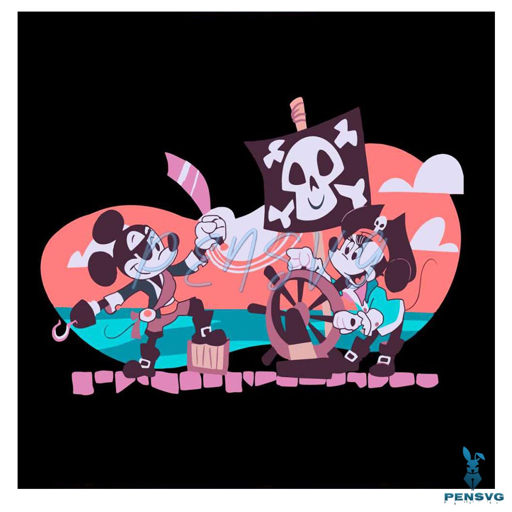 Mickey and Minnie Mouse Pirates of the Caribbean SVG File
