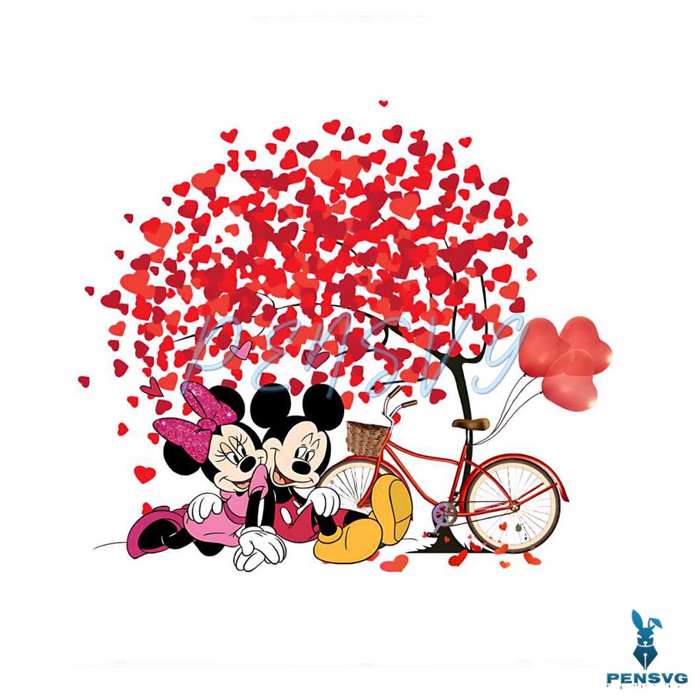 Mickey and Minnie Tree Love PNG