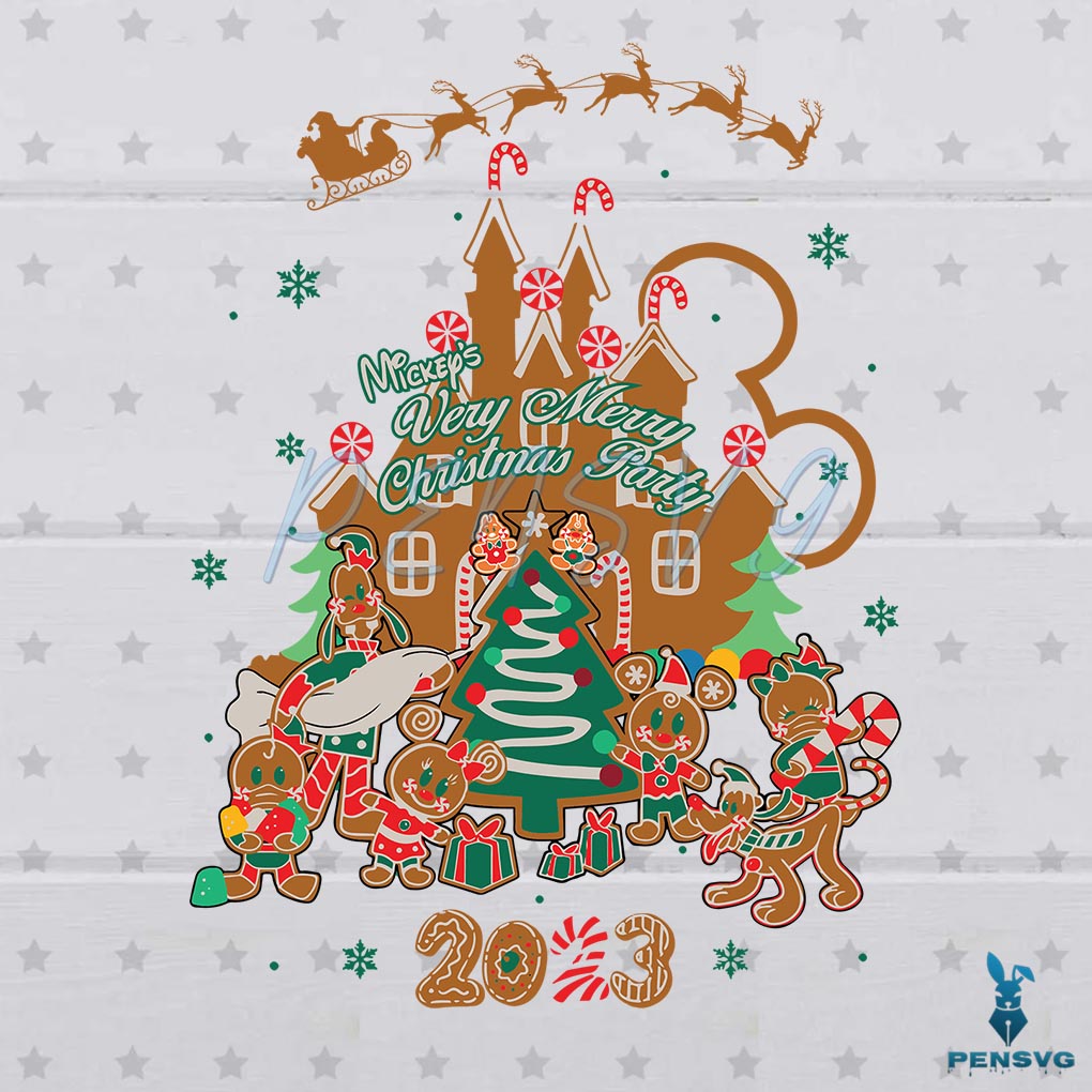 Mickeys Very Merry Christmas Party Disney Castle Gingerbread SVG