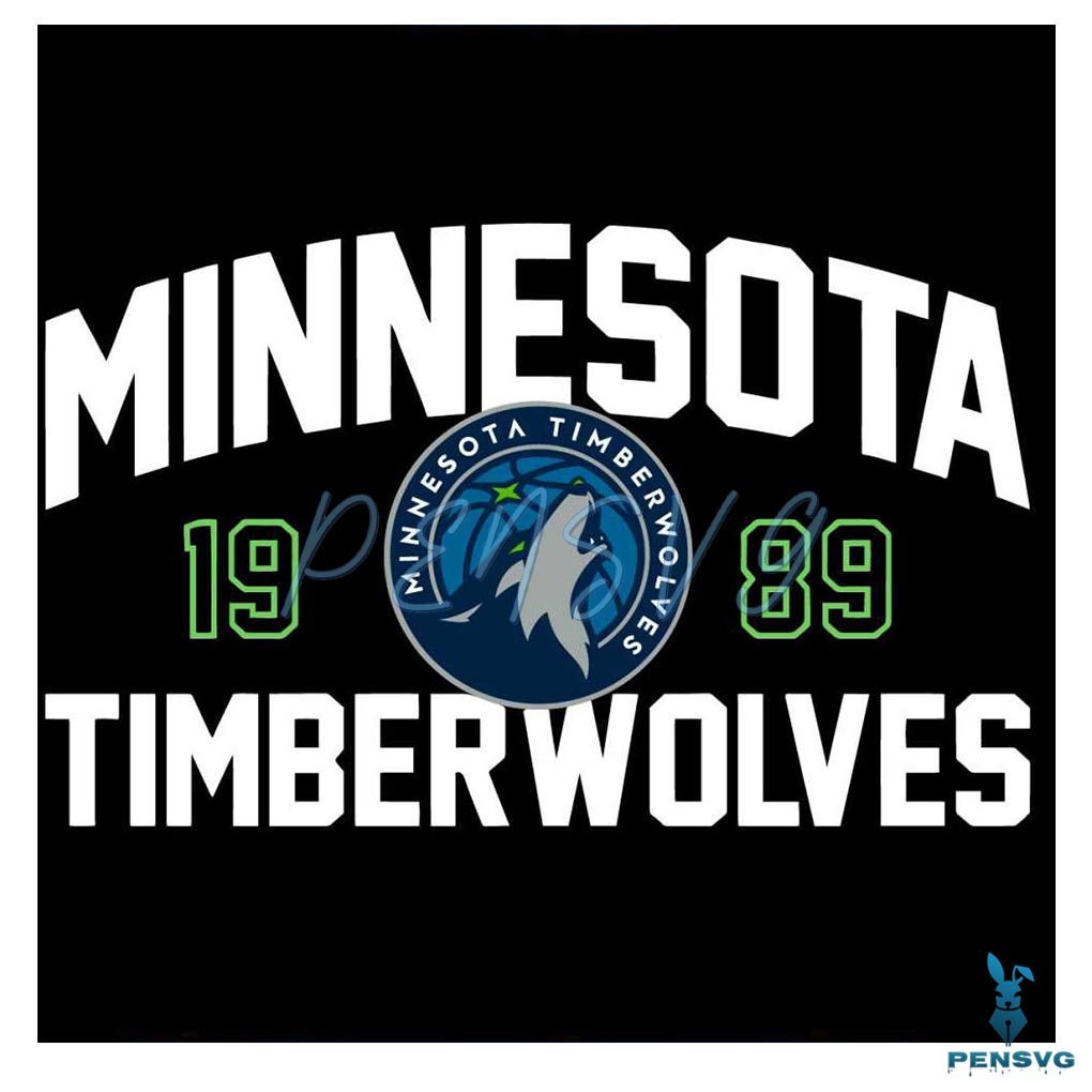 Minnesota Timberwolves 1989 Basketball Team SVG