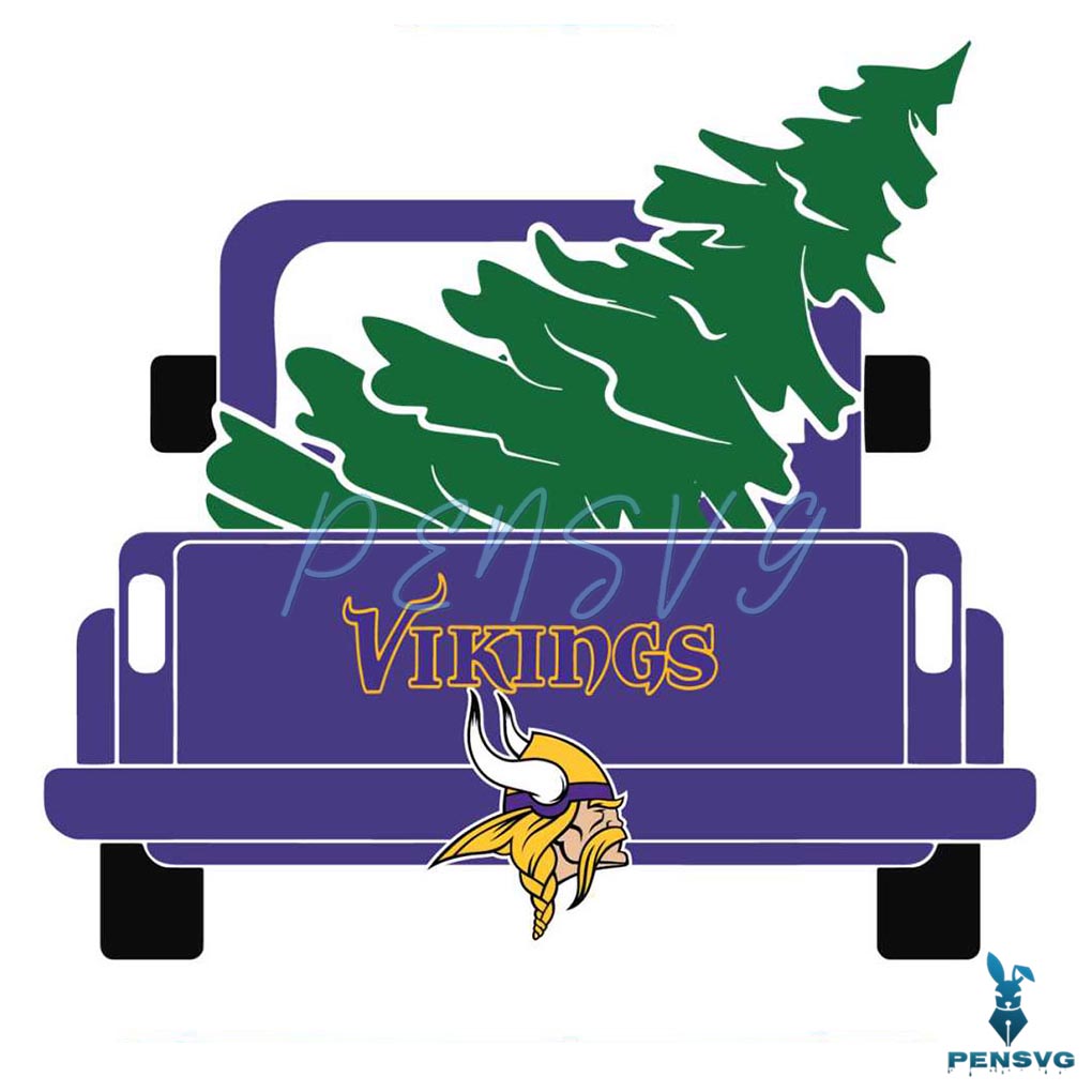 Minnesota Vikings Christmas Tree Trucks Svg