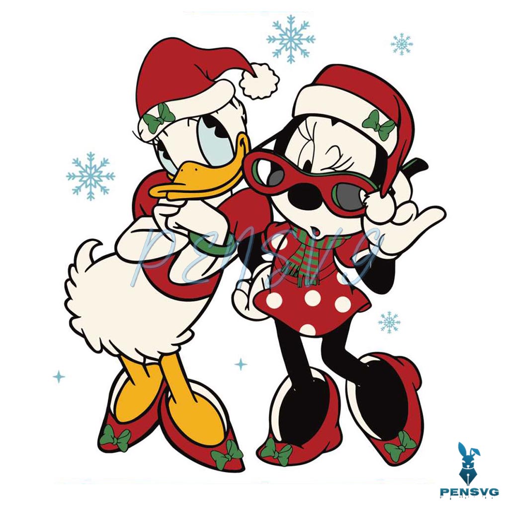 Minnie And Daisy Christmas SVG