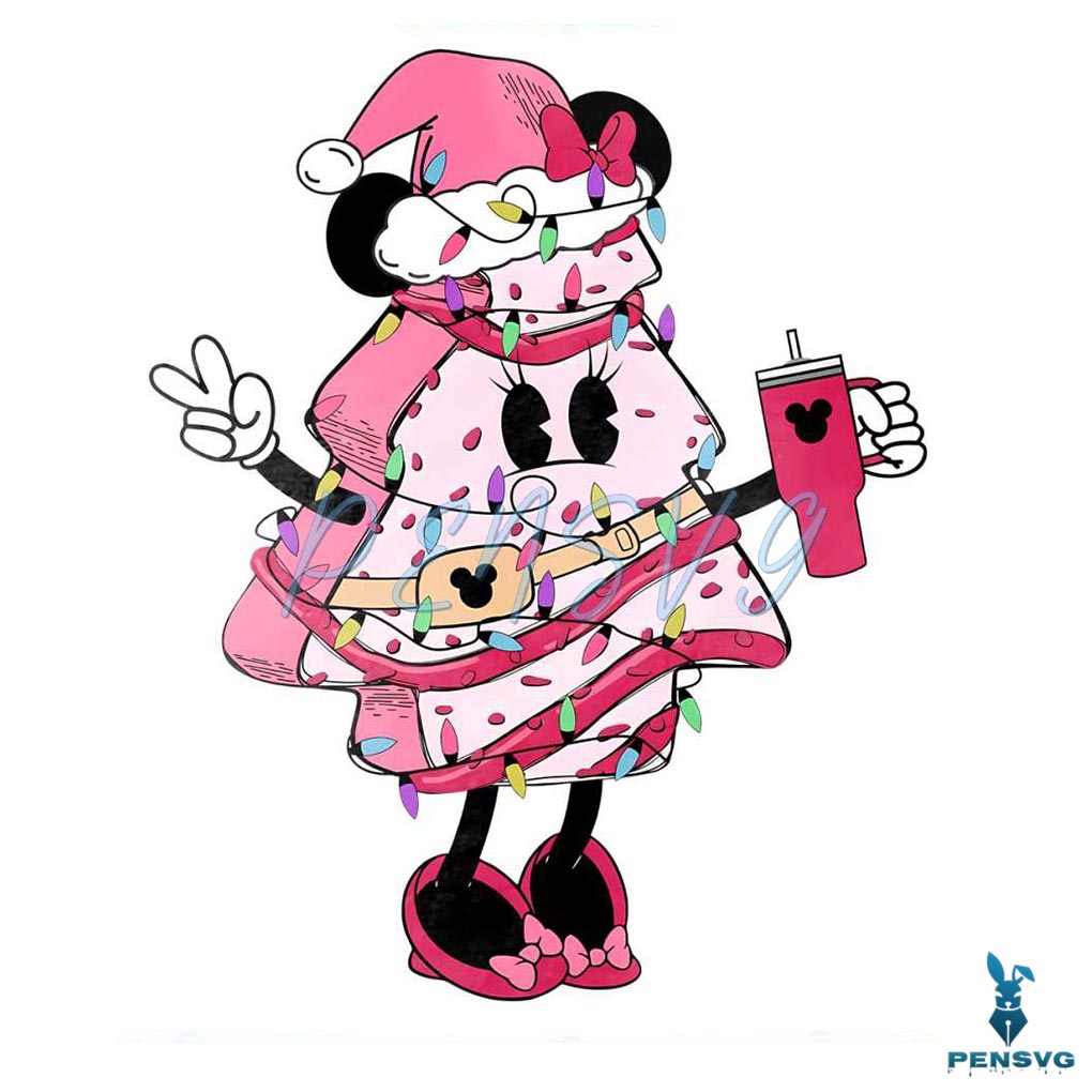Minnie Christmas Tree Cake PNG