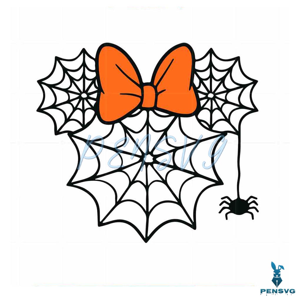 Minnie Ears Spider Web Halloween SVG Graphic Designs Files