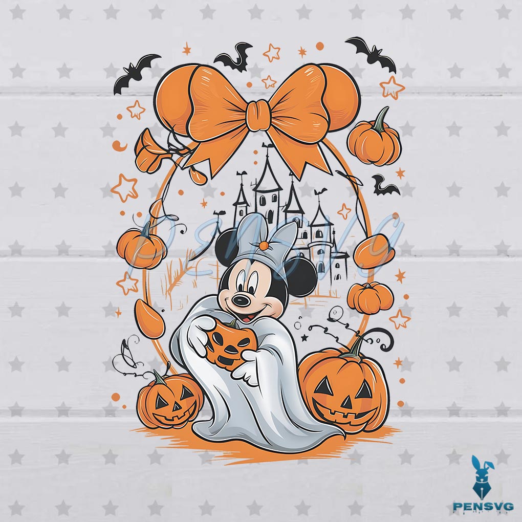 Minnie Ghost Disneyland Castle Halloween PNG
