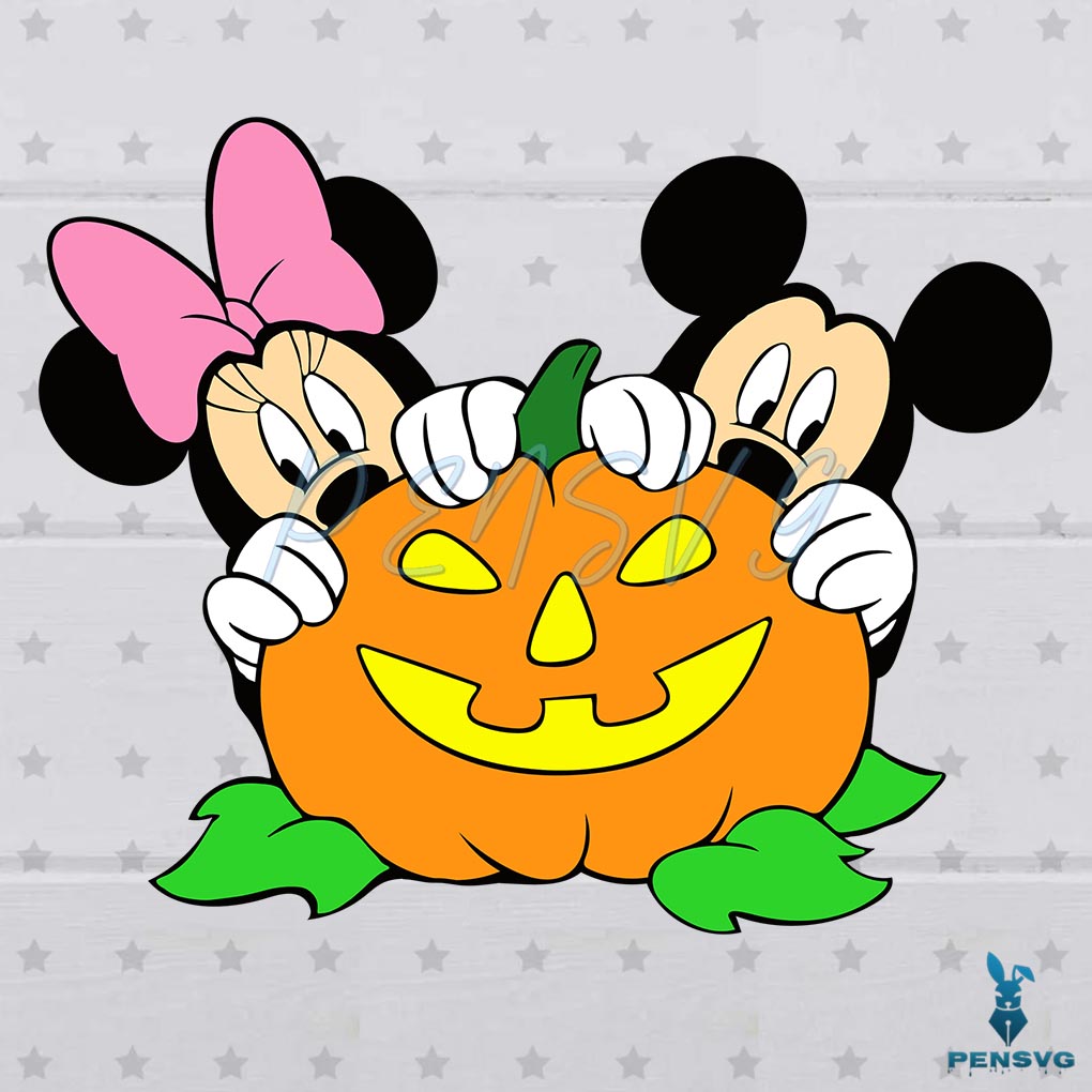Minnie Mickey Pumpkin Disney Halloween SVG Cutting Files