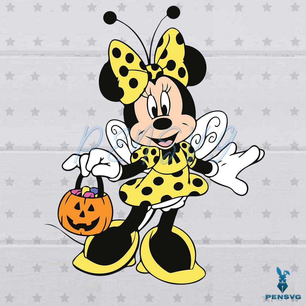 Minnie Mouse Bee SVG Halloween Decor Disney Cutting Files