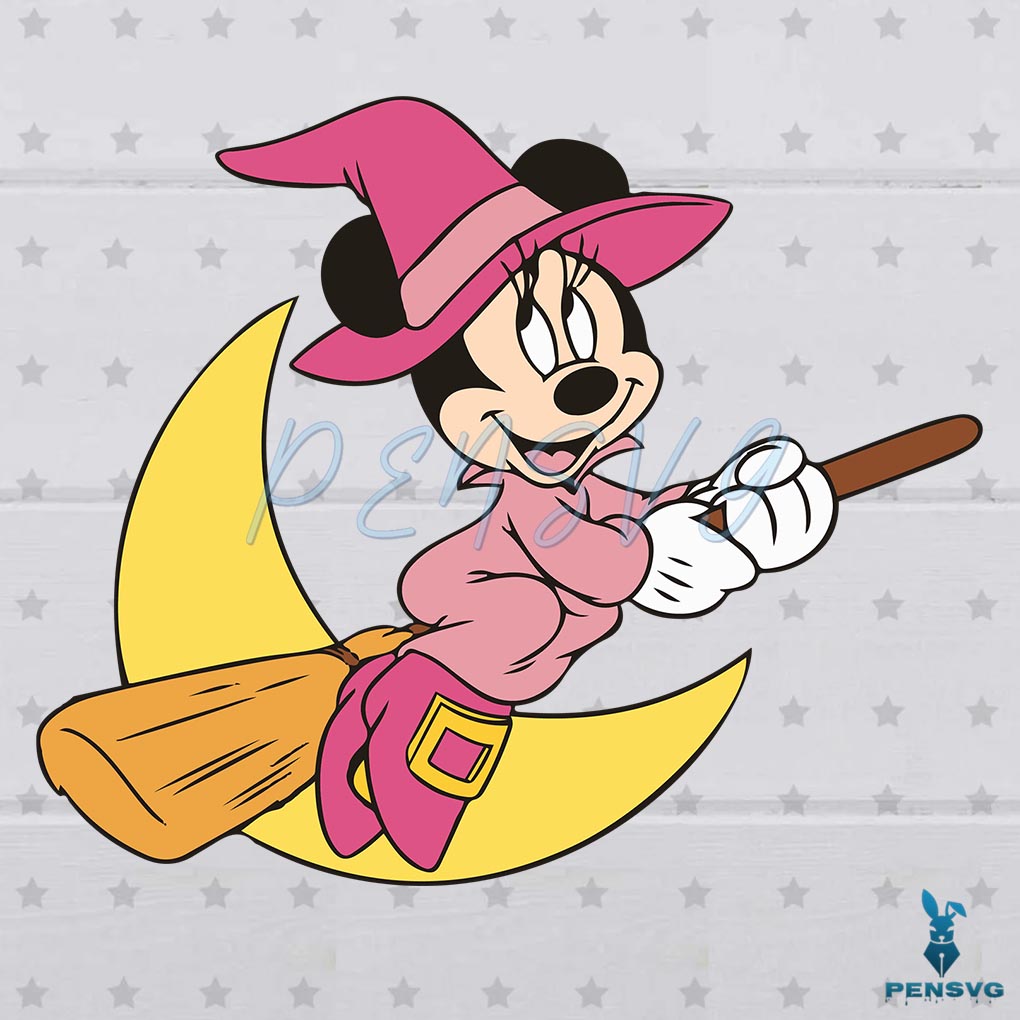 Minnie Mouse Witch SVG Halloween Decor Disney Cutting Files