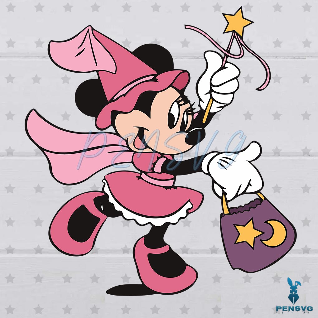 Minnie Mouse Witch SVG Halloween Decoration Disney Cutting Files
