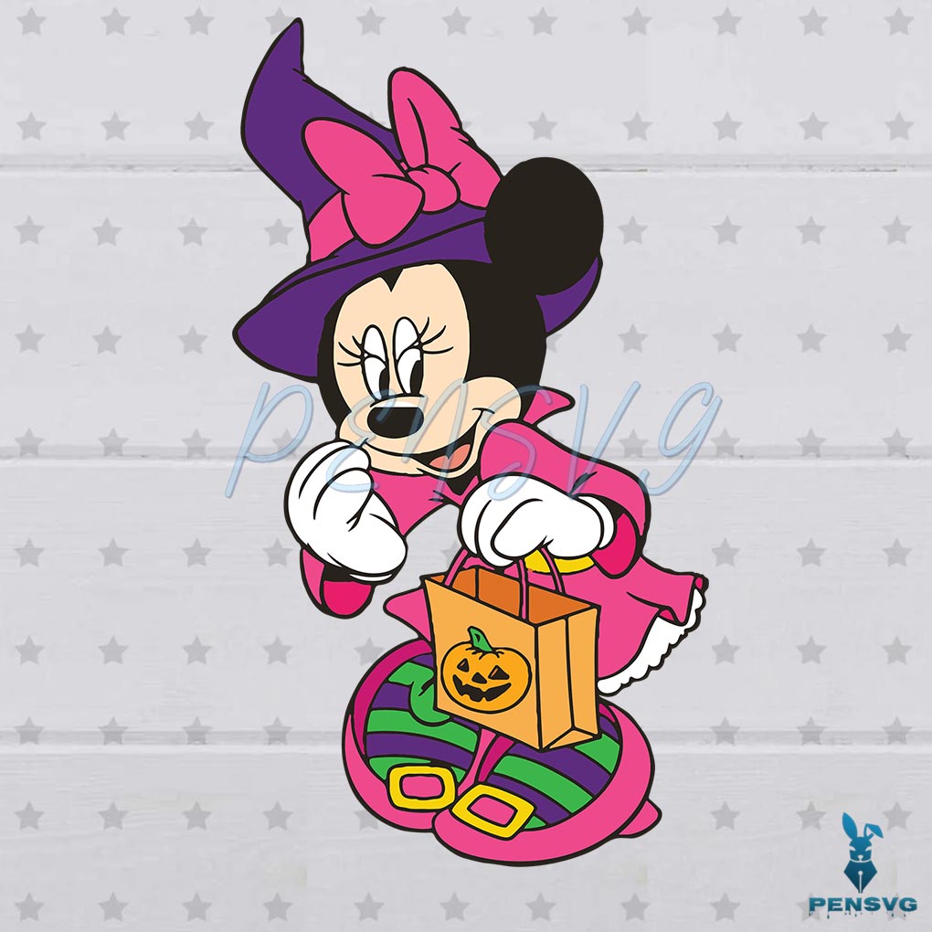 Minnie Mouse Witch SVG Halloween Disney Cutting File