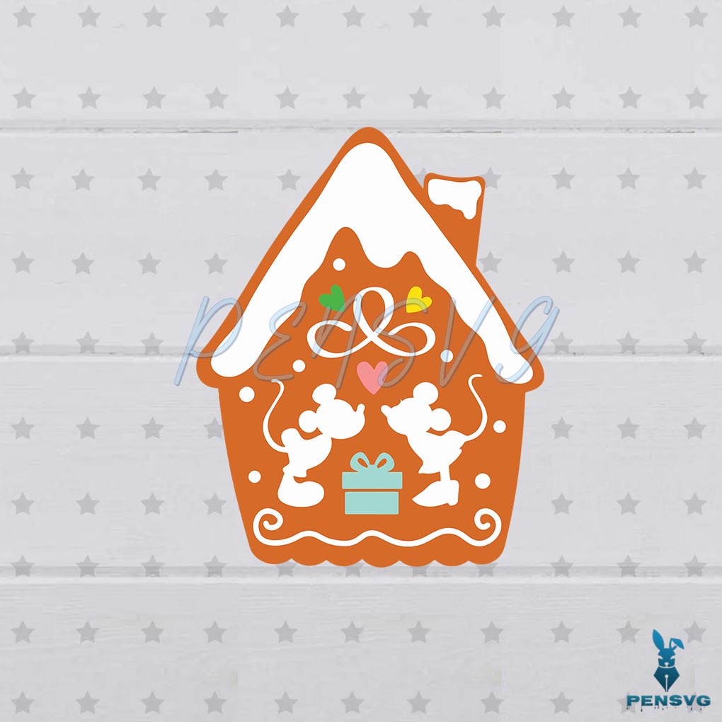 Mouse Christmas Gingerbread House SVG Graphic Designs Files