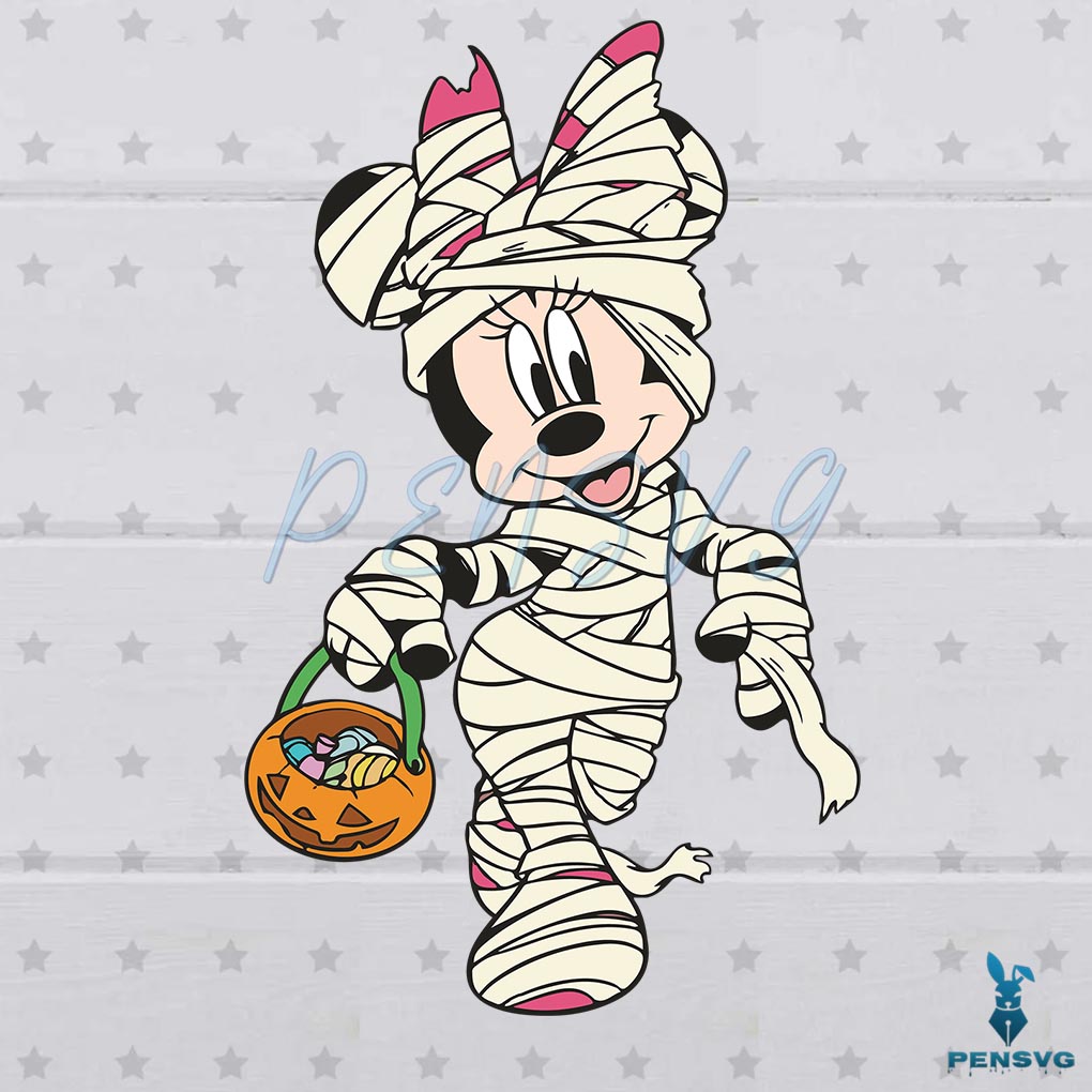 Mummy Minnie Mouse Halloween SVG Graphic Designs Files