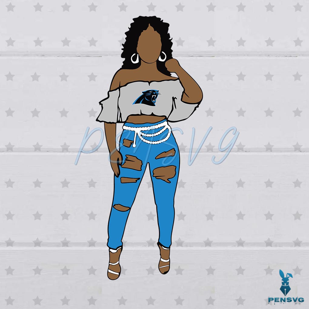 NFL Carolina Panthers Team SVG Black Girl Cutting Digital Files