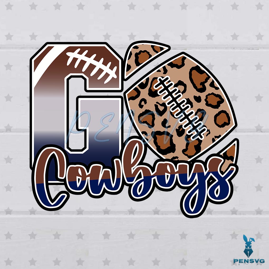 NFL Dallas Cowboys Go Cowboys Leopard SVG Digital File