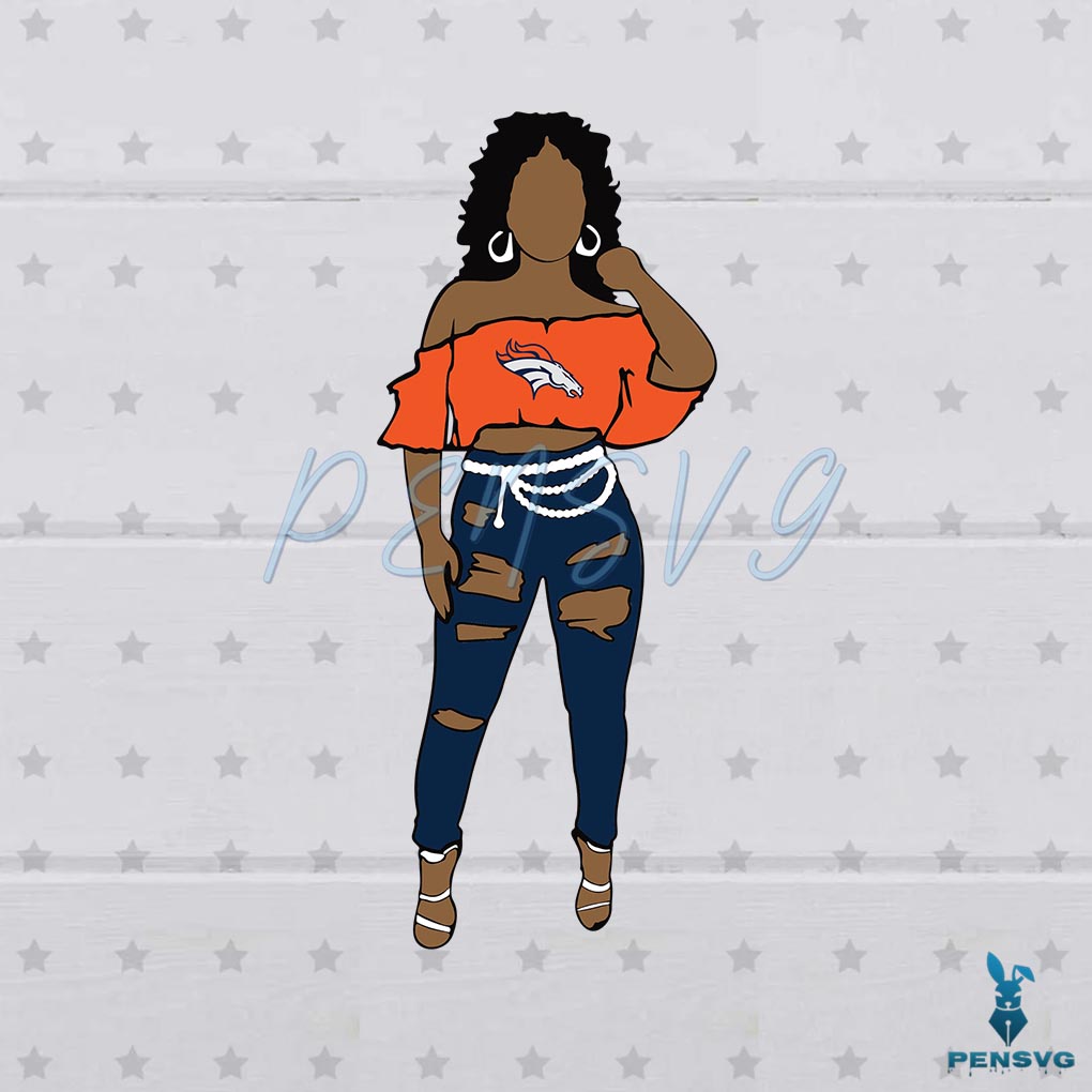 NFL Denver Broncos SVG Black Girl Cutting Digital Files