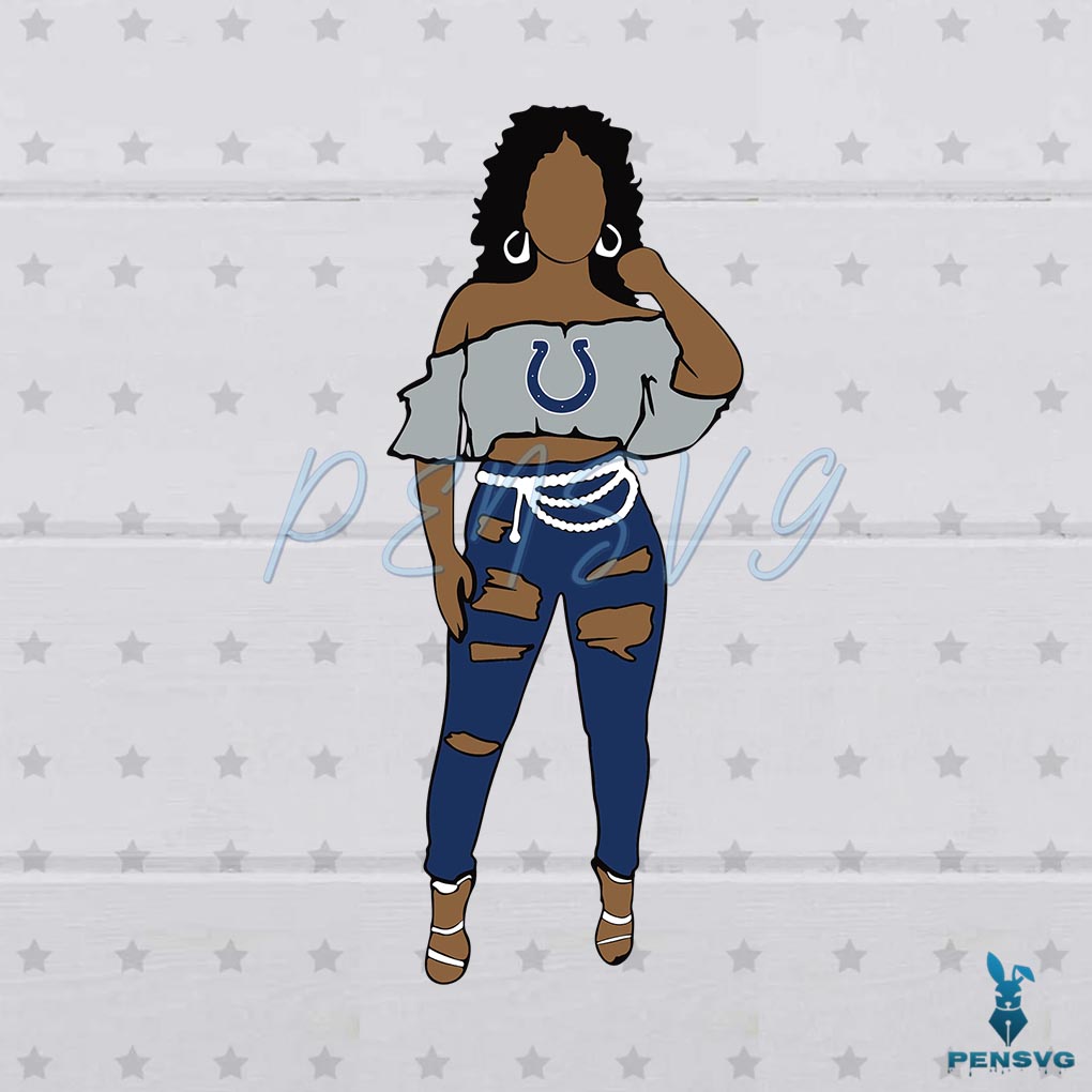 NFL Indianapolis Colts SVG Black Girl Cutting Digital Files